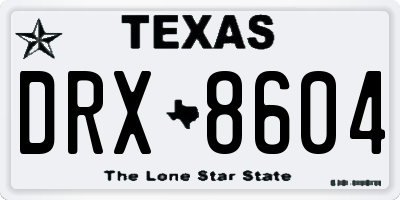 TX license plate DRX8604