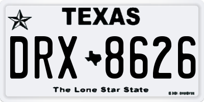 TX license plate DRX8626