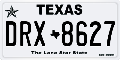 TX license plate DRX8627