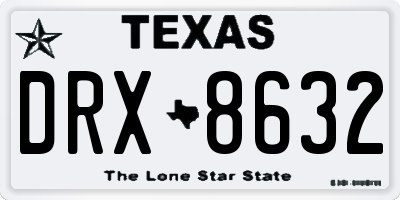 TX license plate DRX8632