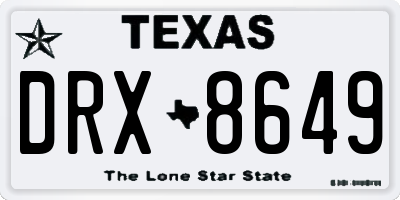 TX license plate DRX8649