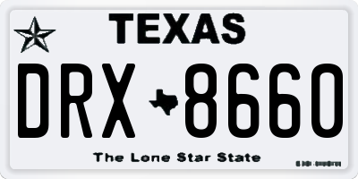 TX license plate DRX8660