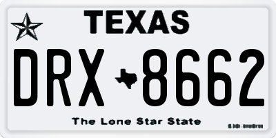 TX license plate DRX8662