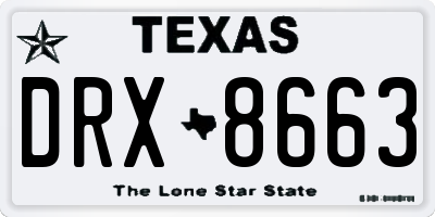TX license plate DRX8663