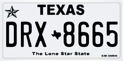 TX license plate DRX8665