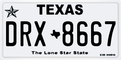 TX license plate DRX8667