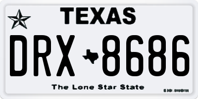 TX license plate DRX8686