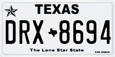 TX license plate DRX8694