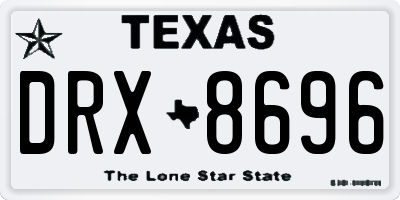 TX license plate DRX8696