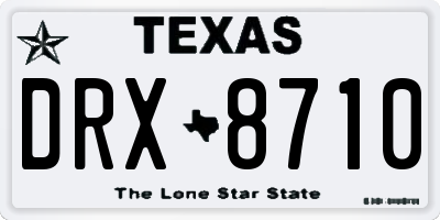 TX license plate DRX8710