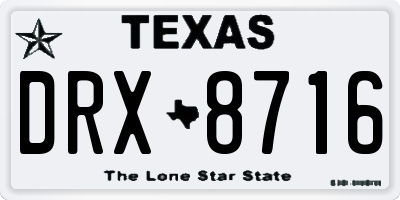 TX license plate DRX8716