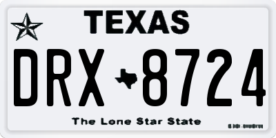 TX license plate DRX8724