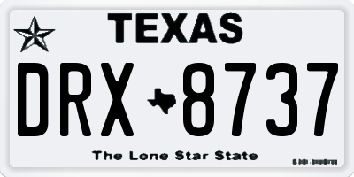 TX license plate DRX8737