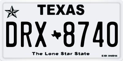 TX license plate DRX8740