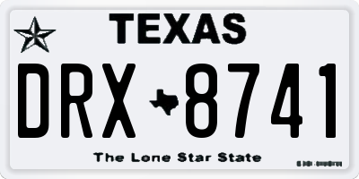 TX license plate DRX8741