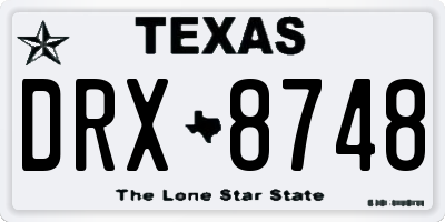 TX license plate DRX8748