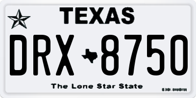 TX license plate DRX8750