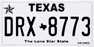 TX license plate DRX8773
