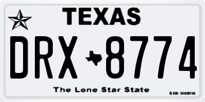 TX license plate DRX8774