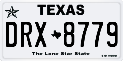 TX license plate DRX8779