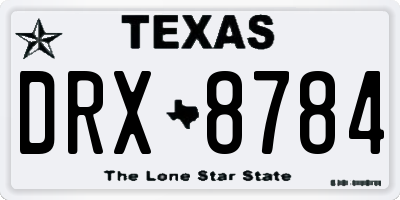 TX license plate DRX8784