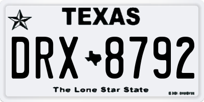 TX license plate DRX8792