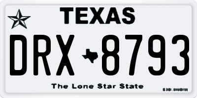 TX license plate DRX8793