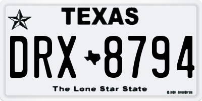 TX license plate DRX8794