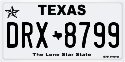 TX license plate DRX8799