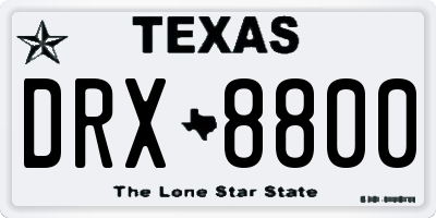 TX license plate DRX8800