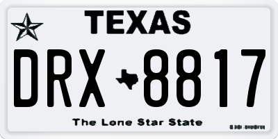 TX license plate DRX8817