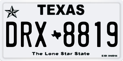 TX license plate DRX8819