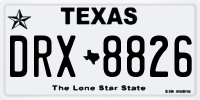 TX license plate DRX8826