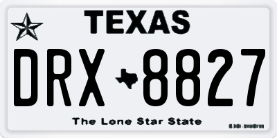 TX license plate DRX8827