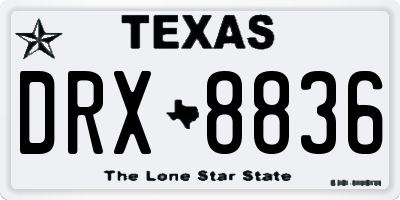 TX license plate DRX8836