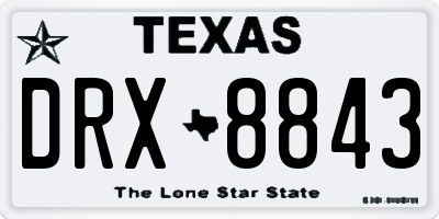 TX license plate DRX8843