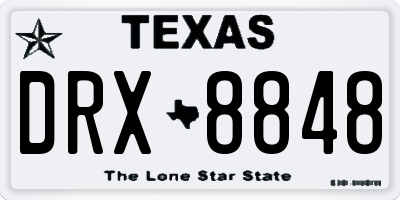 TX license plate DRX8848