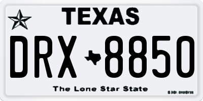 TX license plate DRX8850
