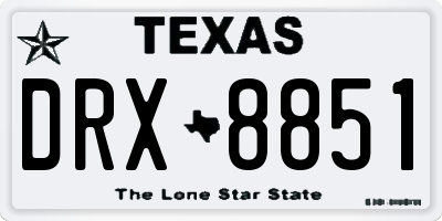 TX license plate DRX8851
