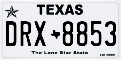 TX license plate DRX8853
