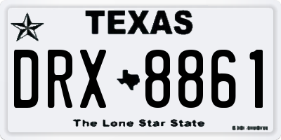 TX license plate DRX8861