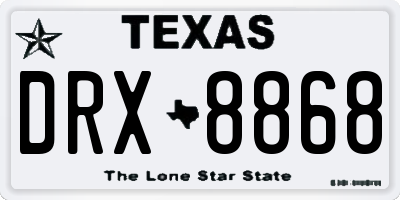 TX license plate DRX8868
