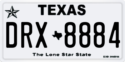 TX license plate DRX8884