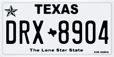 TX license plate DRX8904