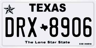 TX license plate DRX8906
