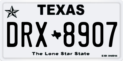 TX license plate DRX8907