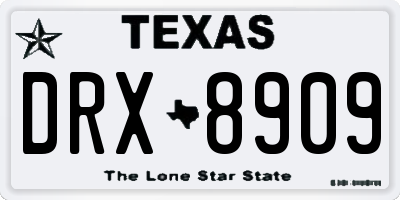 TX license plate DRX8909