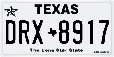 TX license plate DRX8917