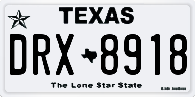 TX license plate DRX8918