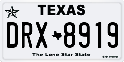 TX license plate DRX8919